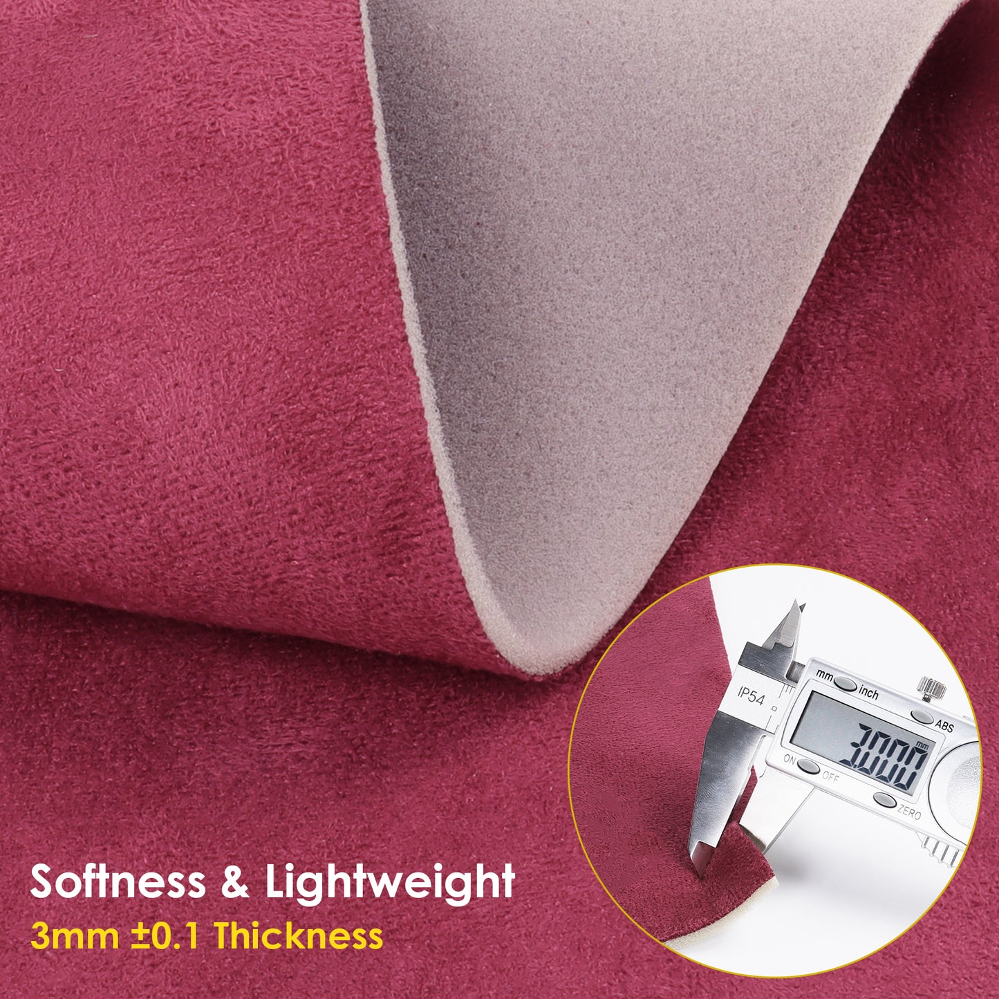 Micro-Suede Headliner Fabric - Foam Backed Roof Repair Material for DIY Automotive & Marine Interiors (Wine Red)