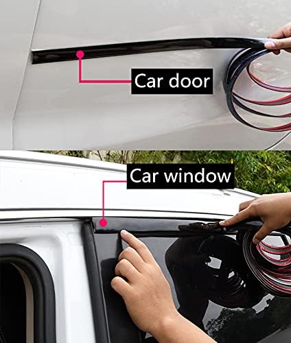 Automotive Trim Molding Strip - Cars Body Side Moulding Trim Strip(Self Adhesive) for Car/Truck/RV Door Window Bumper Scratch-Proof/Glossy Black