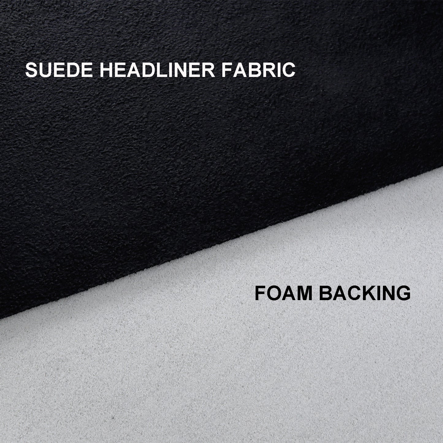 Micro-Suede Headliner Fabric - Foam Backed Roof Repair Material for DIY Automotive & Marine Interiors (Black)