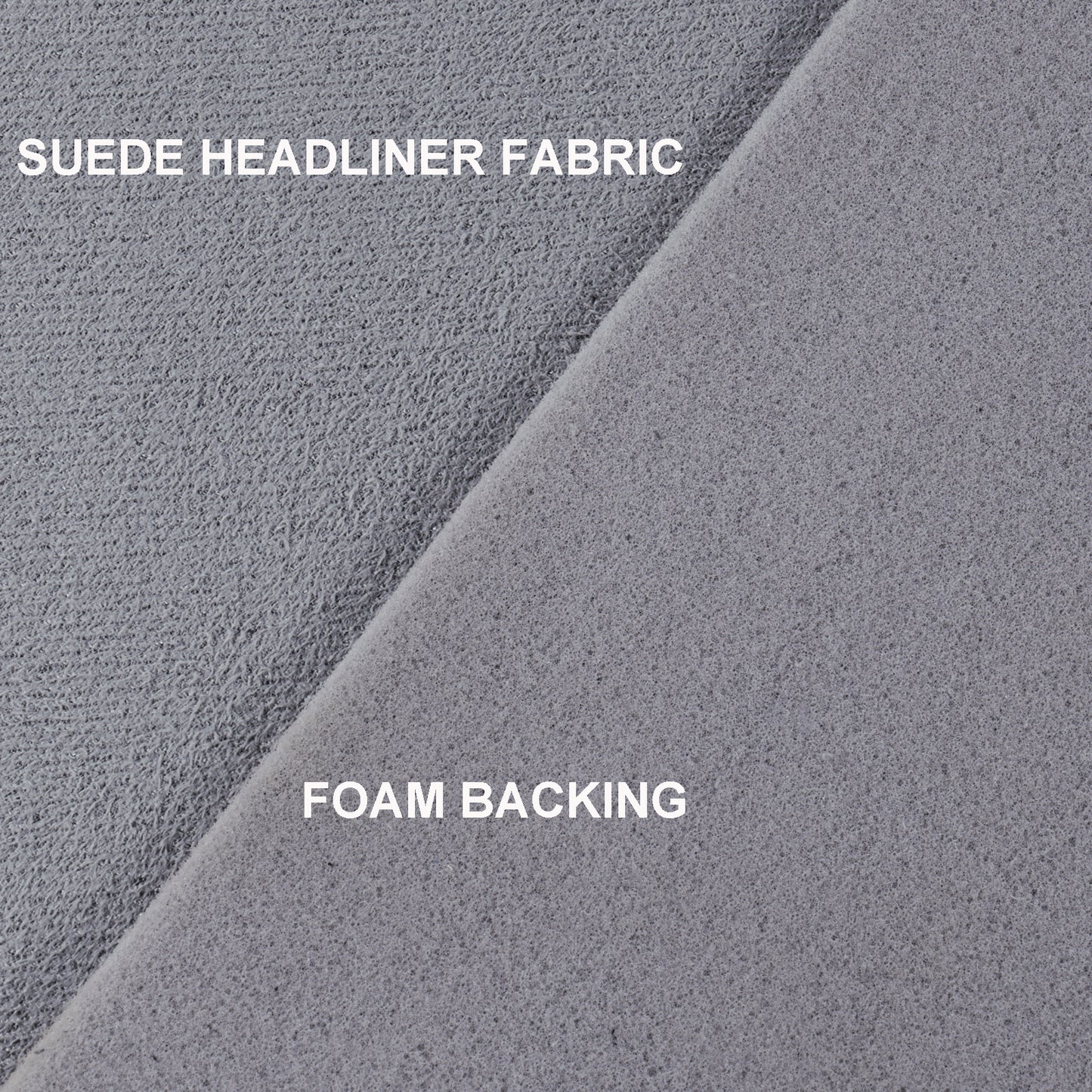 Micro-Suede Headliner Fabric - Foam Backed Roof Repair Material for DIY Automotive & Marine Interiors (Light Gray)