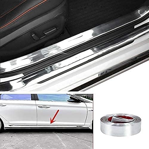 Automotive Chrome Trim Molding Strip - Cars Body Side Chrome Moulding Trim Strips(Self Adhesive) for Car/Truck/RV Door Window Bumper Scratch-Proof/Chrome Silver