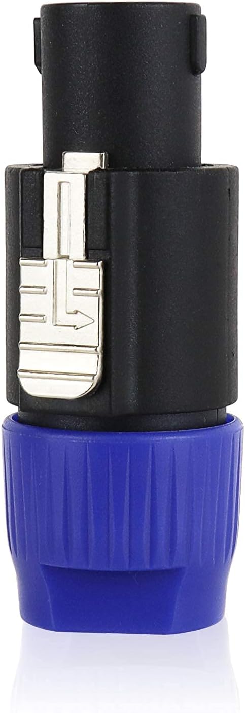 4 Pole Speakon Plug - 4 Conductor Speak-On Adapter for Loudspeaker to Amplifier Connector with Twist Lock - Compatible NL4FC, NL4FX, NLT4X, NL2FC, NL2FX