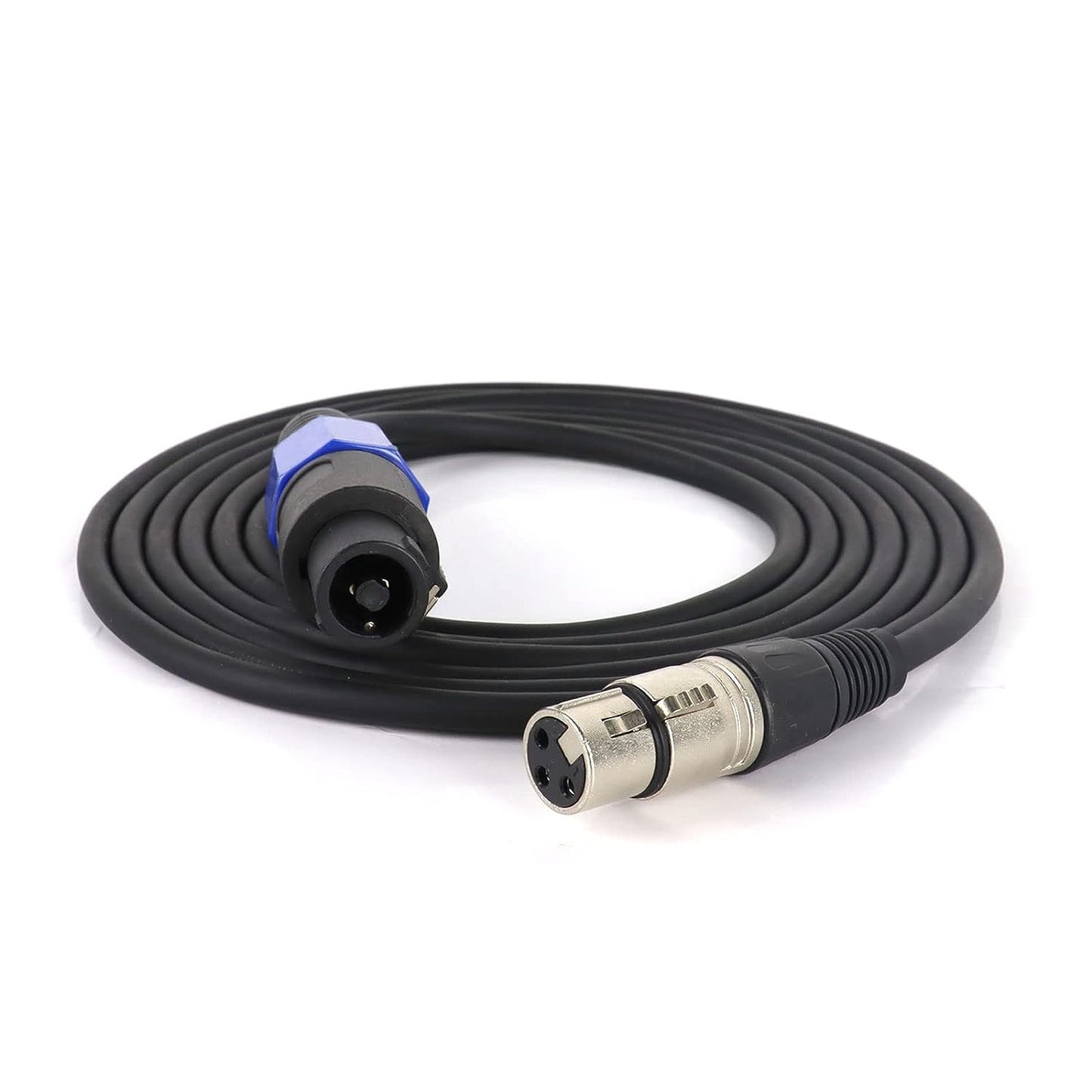 10 Feet SpeakOn Male to XLR Female Cable - Pro Full Shield Stage 3 Pole Mic Connection Wire 10FT - Microphone Audio Jack Speak-On Plug to 3 Pin XLR Wiring with Twist Lock