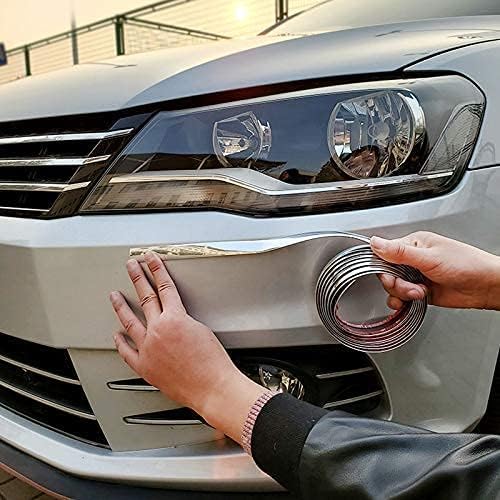 Automotive Chrome Trim Molding Strip - Cars Body Side Chrome Moulding Trim Strips(Self Adhesive) for Car/Truck/RV Door Window Bumper Scratch-Proof/Chrome Silver