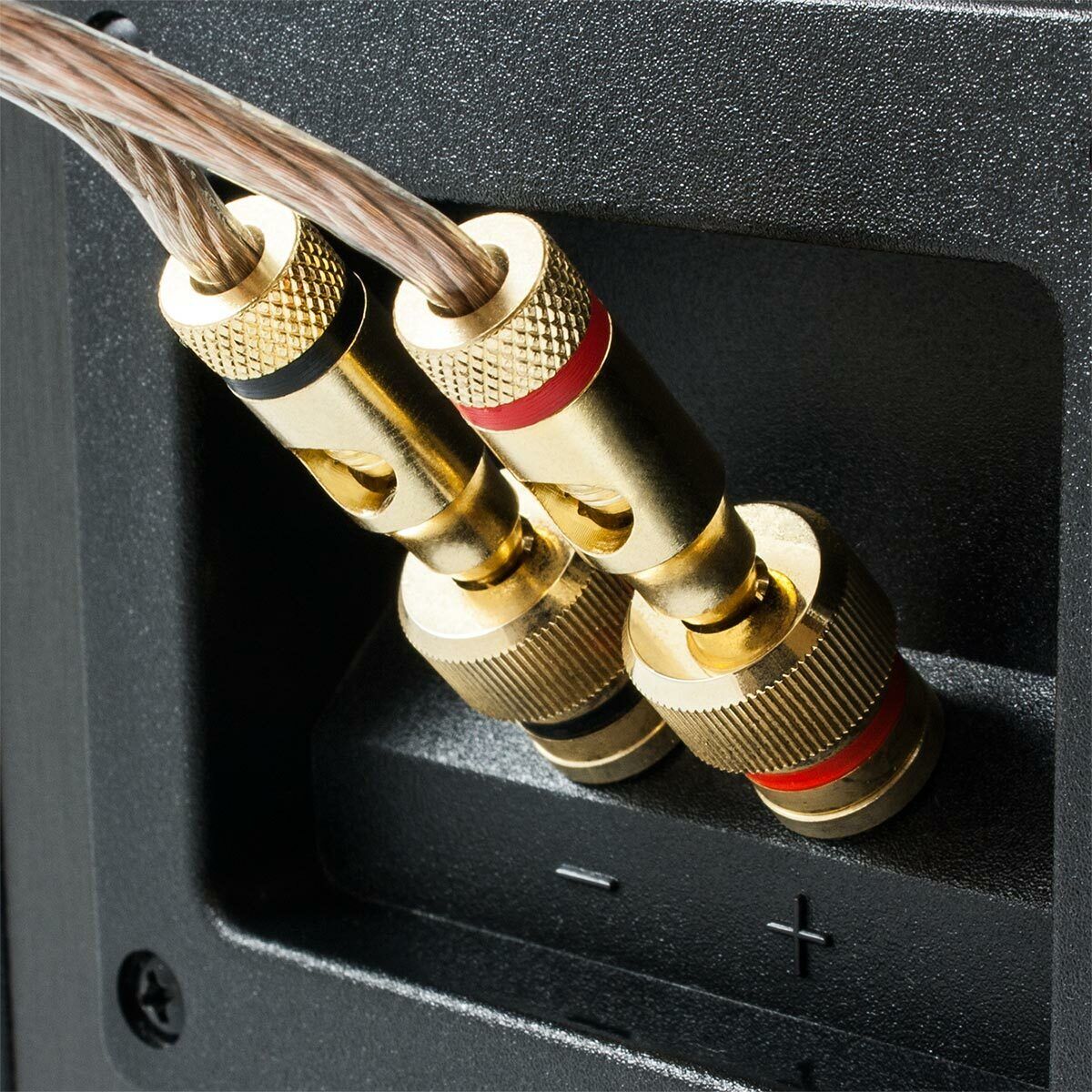 Screw Lock Audio Banana Plugs Gold Plated Speaker Wire Cable Connector Black Red