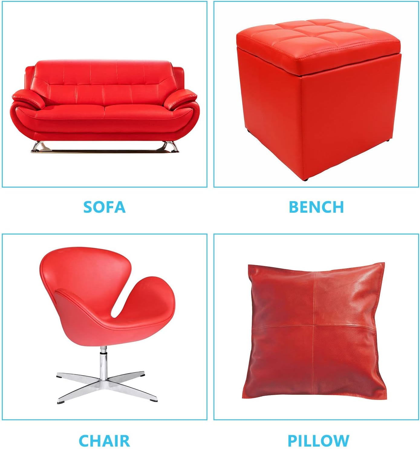 Faux PU Leather Vintage Car Boat Interiors Seat Cover Repair Craft Sewing Red by the Yard