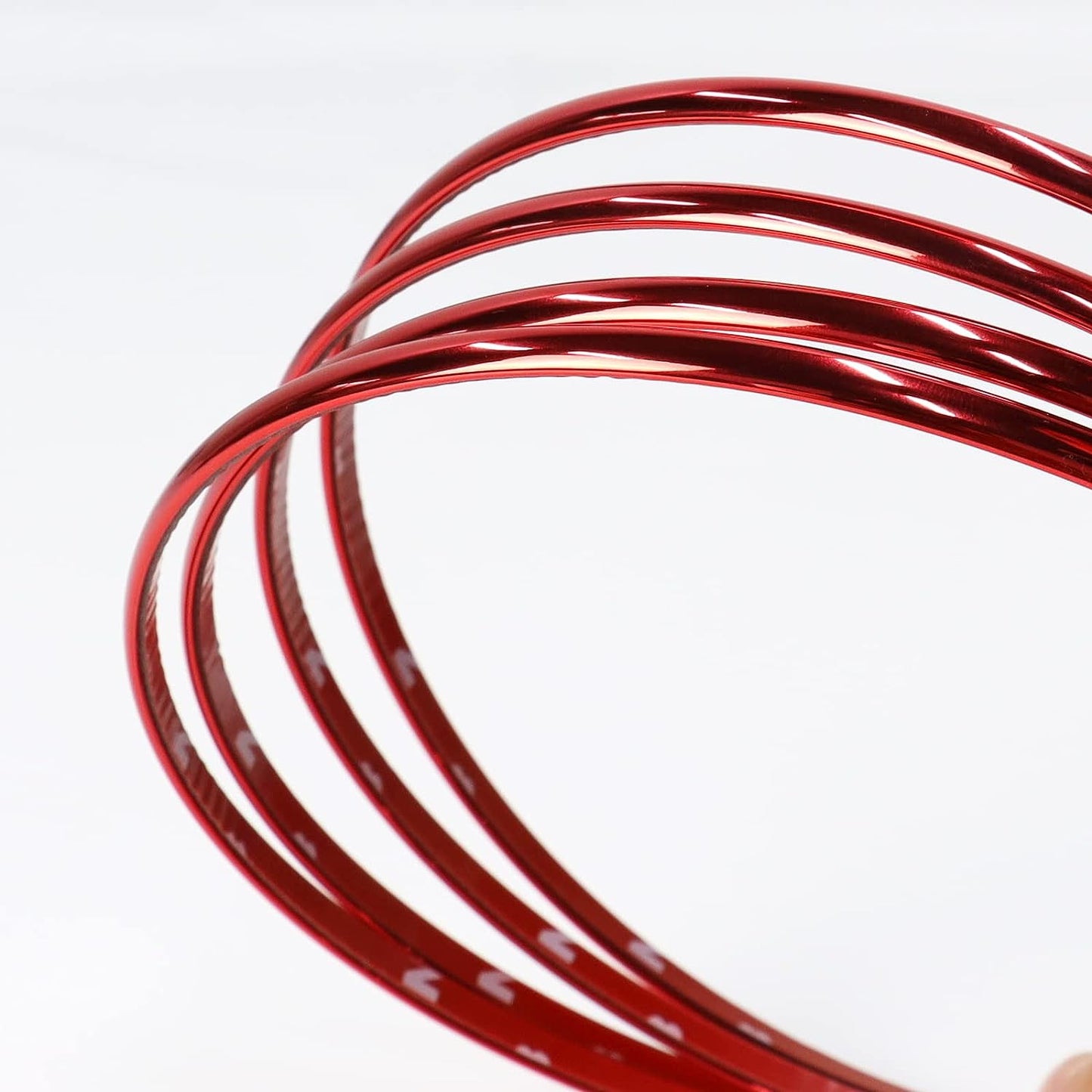 Chrome Red Automotive Trim Molding Strip - Cars Body Side Red Moulding Trim Strips(Self Adhesive) for Motor/Truck/RV Door Window Bumper Scratch-Proof/Chrome Red