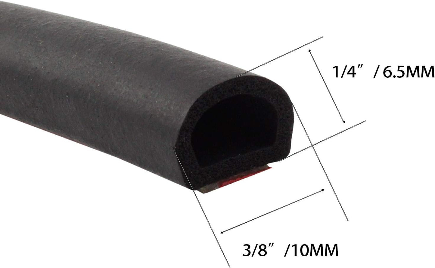 Car Door Weather Stripping,Flexible D Shape Rubber Seal Strip with Self-Adhesive for Seal The Gaps and Soundproof,Fit Most Car,Truck,SUV,RV,Boat and Home Appliaction,09