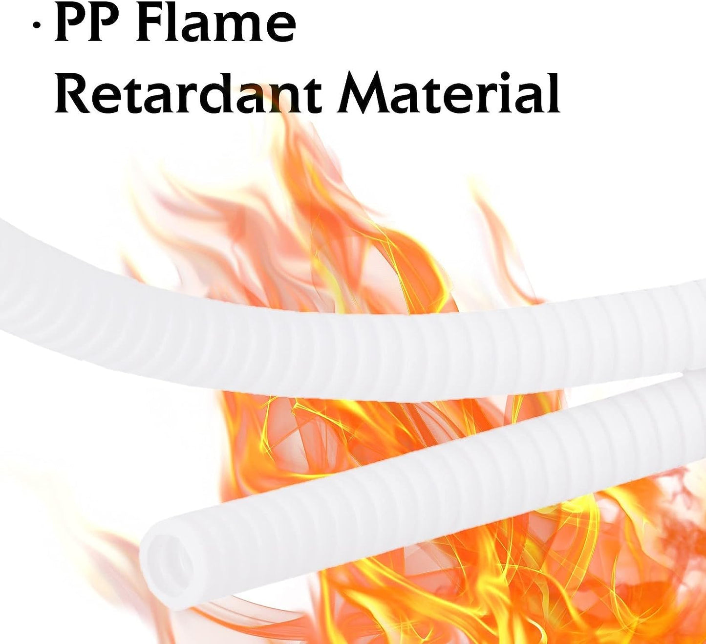 Split Wire Loom Cable Sleeve Cord Management Protector Flame Retardant -White Cable Sleeve Conduit Tube Easily Wrapping