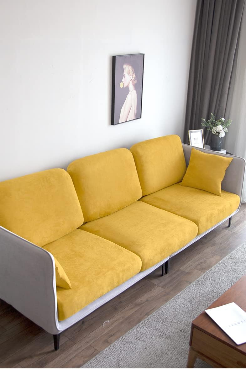 Suede Fabric by The Yard - Soft Ventilation Synthetic Suede Fabric(Double Side) for Car Headliner, Cushion, Boats, Home Décor&DIY 60inch Wide - Yellow