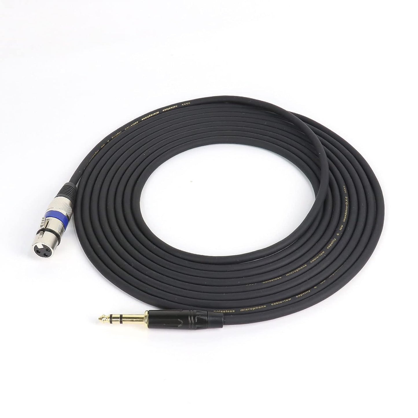 XLR Female to 1/4 Jack Cable 6.5FT - 3 Pole XLR to 1/4” (6.35mm) TRS Balanced Wire Cord - Full Shielded Live-House Gig Audio Stereo Patch Microphone Signal Interconnect Cable (6.5 Feet, 1-Pack)