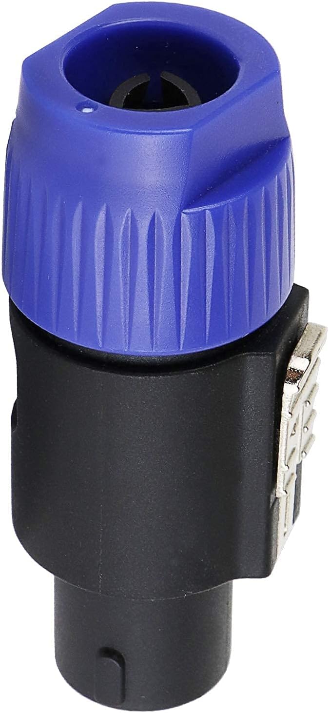 4 Pole Speakon Plug - 4 Conductor Speak-On Adapter for Loudspeaker to Amplifier Connector with Twist Lock - Compatible NL4FC, NL4FX, NLT4X, NL2FC, NL2FX