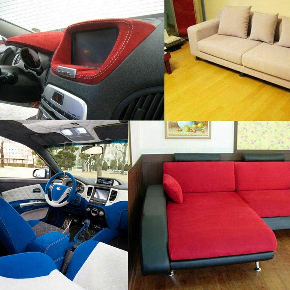 Suede Fabric by The Yard - Soft Ventilation Synthetic Suede Fabric(Double Side) for Car Headliner, Cushion, Boats, Home Décor&DIY 60inch Wide - Red