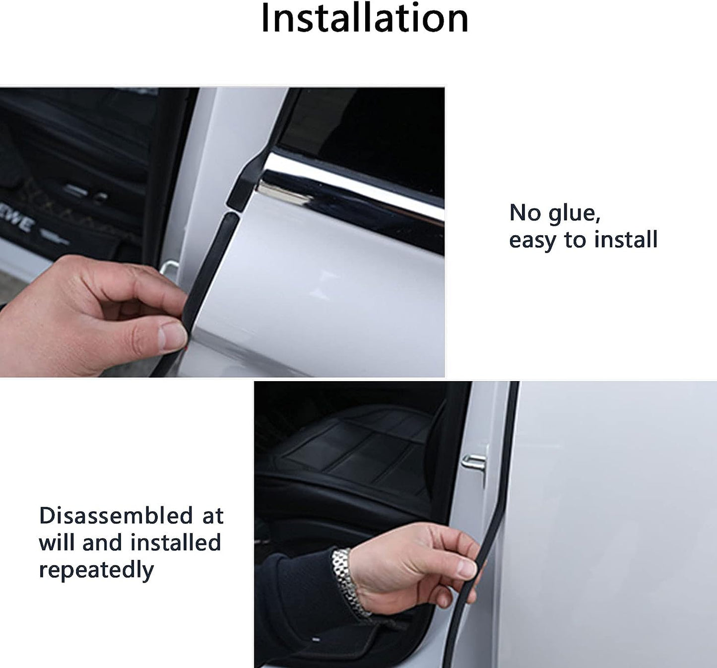 3/8"x 1/2"-U Shape Seal Edge Strip Trim with Metal-Fit Gap 3/64"to 1/4"-PVC Material-Strong but Flexible-Protector Cars,RVs,Trucks Door and Home Applications-Easy to Install-Black #04