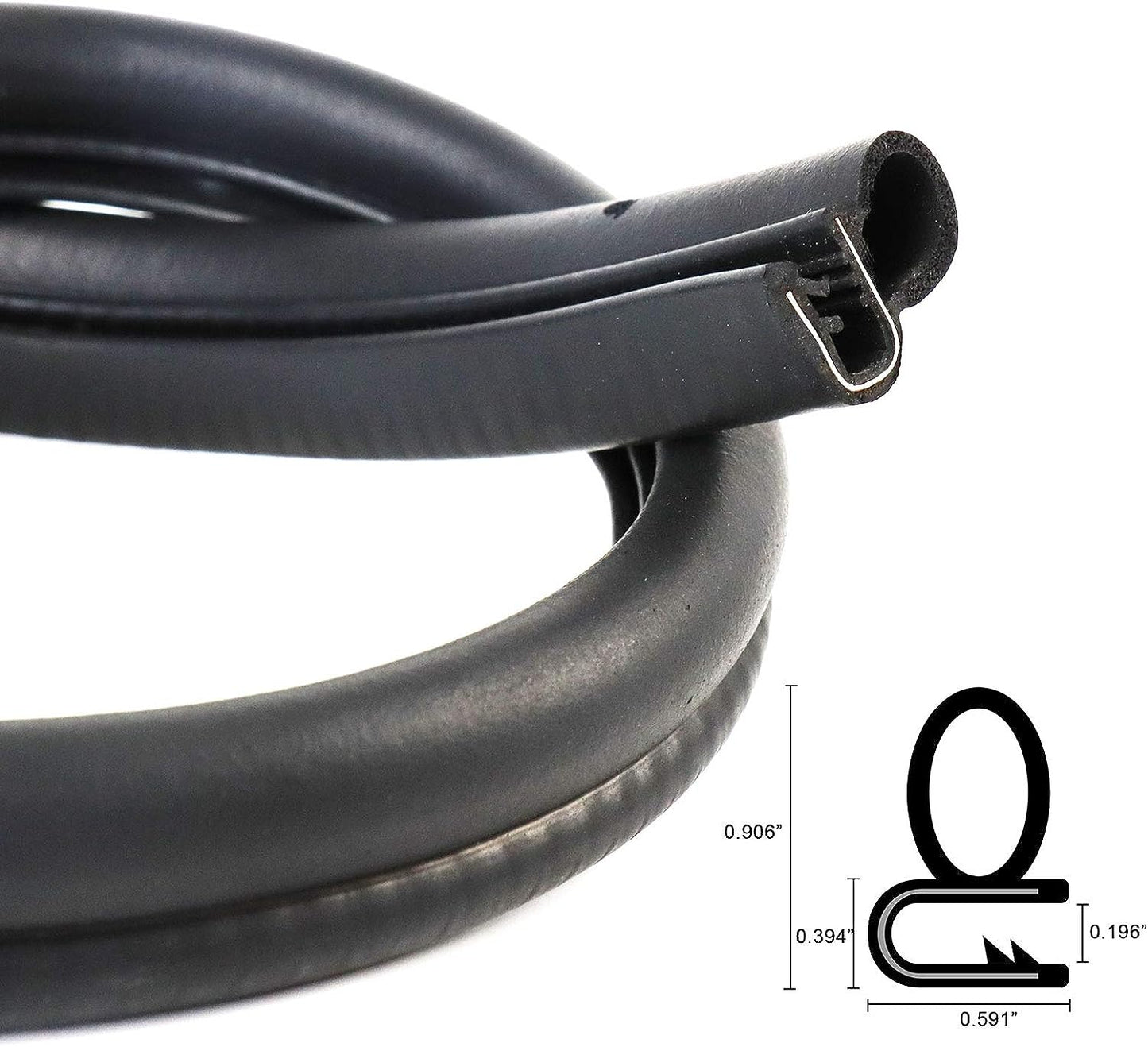 0.59"×0.9" Rubber U Channel Bulb Trim Seal,Flexible PVC Edge Guard Trim for Cars,Boats and RVs,Anti-Collision,Resistant Wear,Waterproof,Reduce Noise #09