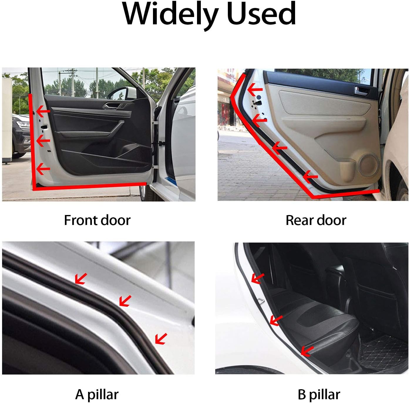 Car Door Weather Stripping,Flexible D Shape Rubber Seal Strip with Self-Adhesive for Seal The Gaps and Soundproof,Fit Most Car,Truck,SUV,RV,Boat and Home Appliaction,09