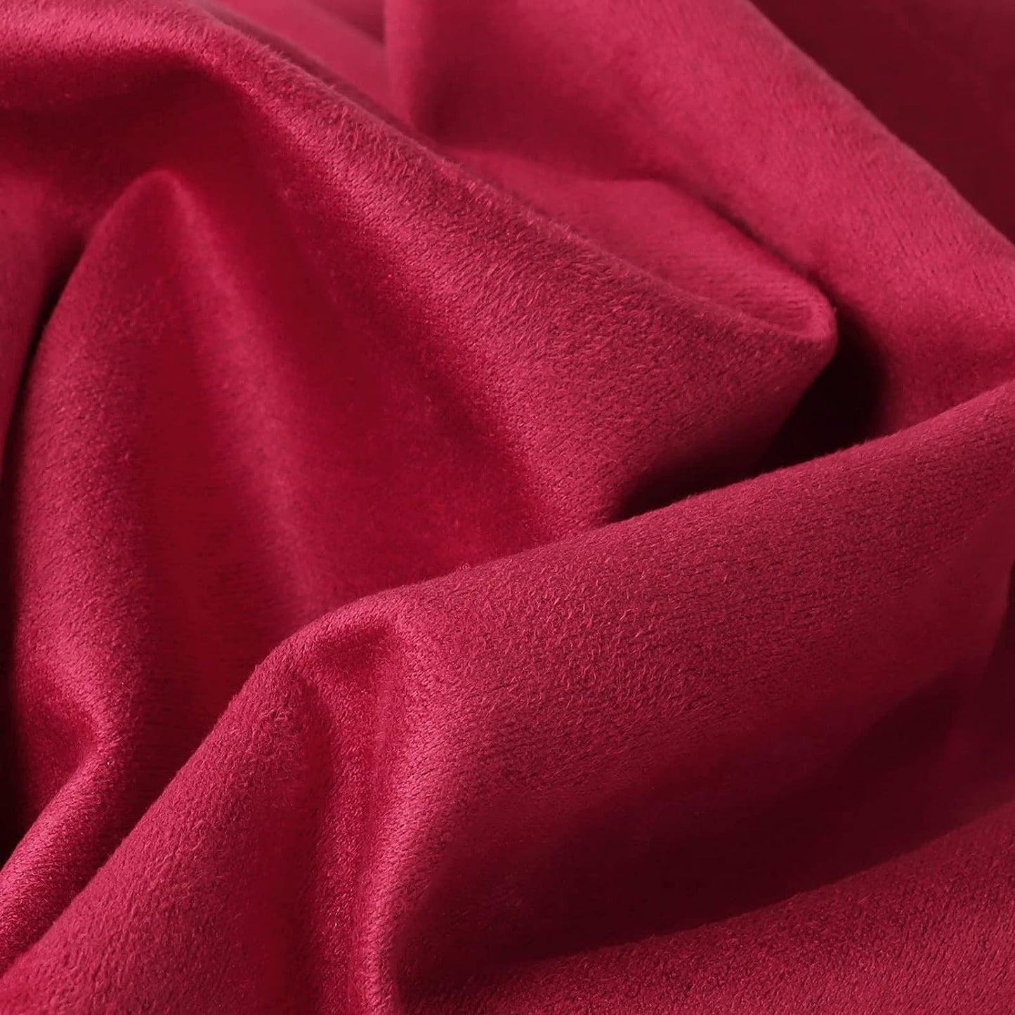 Suede Fabric by The Yard - Soft Ventilation Synthetic Suede Fabric(Double Side) for Car Headliner, Cushion, Boats, Home Décor&DIY 60inch Wide - Red
