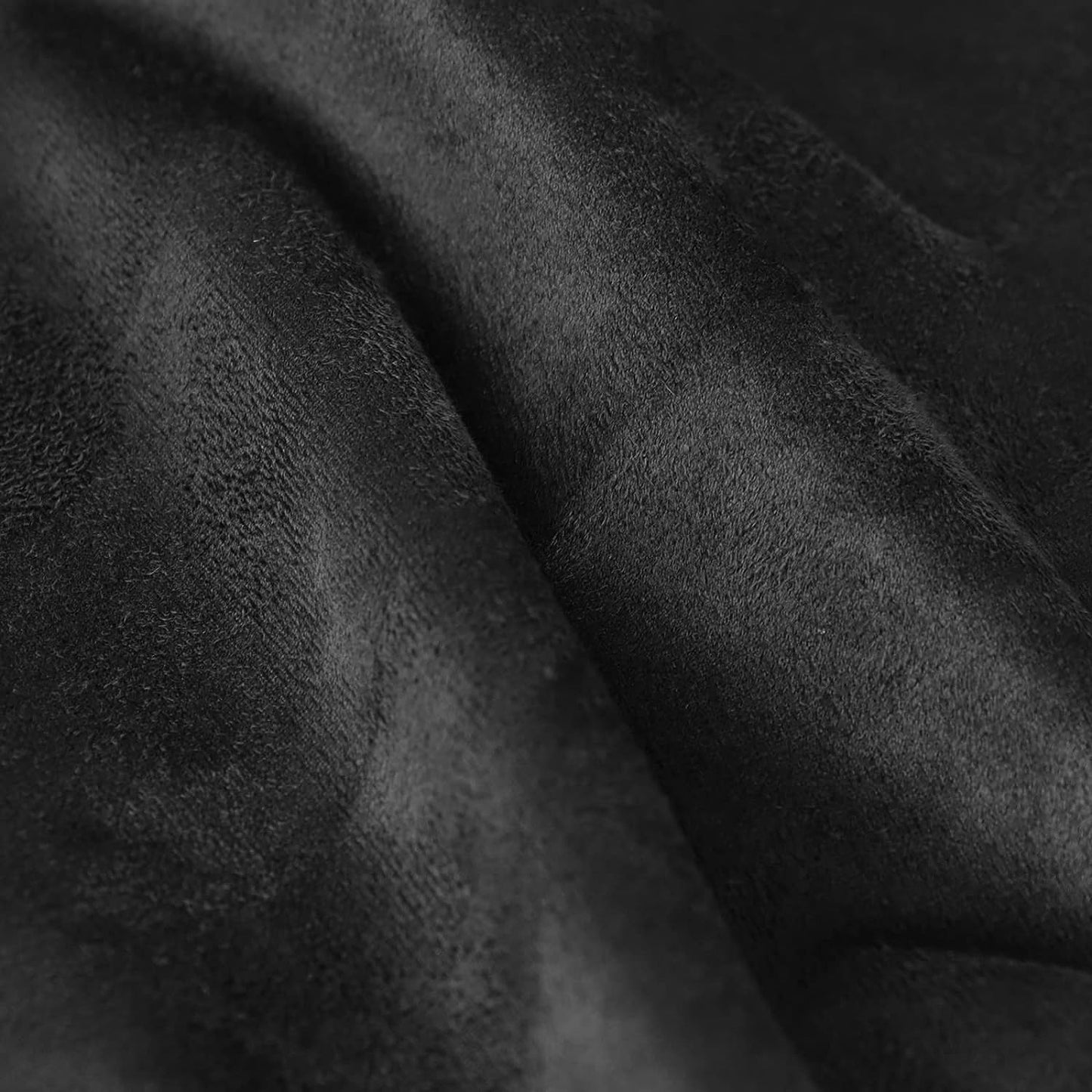 Suede Fabric by The Yard 60"W Soft Ventilation Material Polyester Synthetic Suede Fabric(Double Side) for Car Headliner, Cushion, Boats, Home Décor&DIY - Black