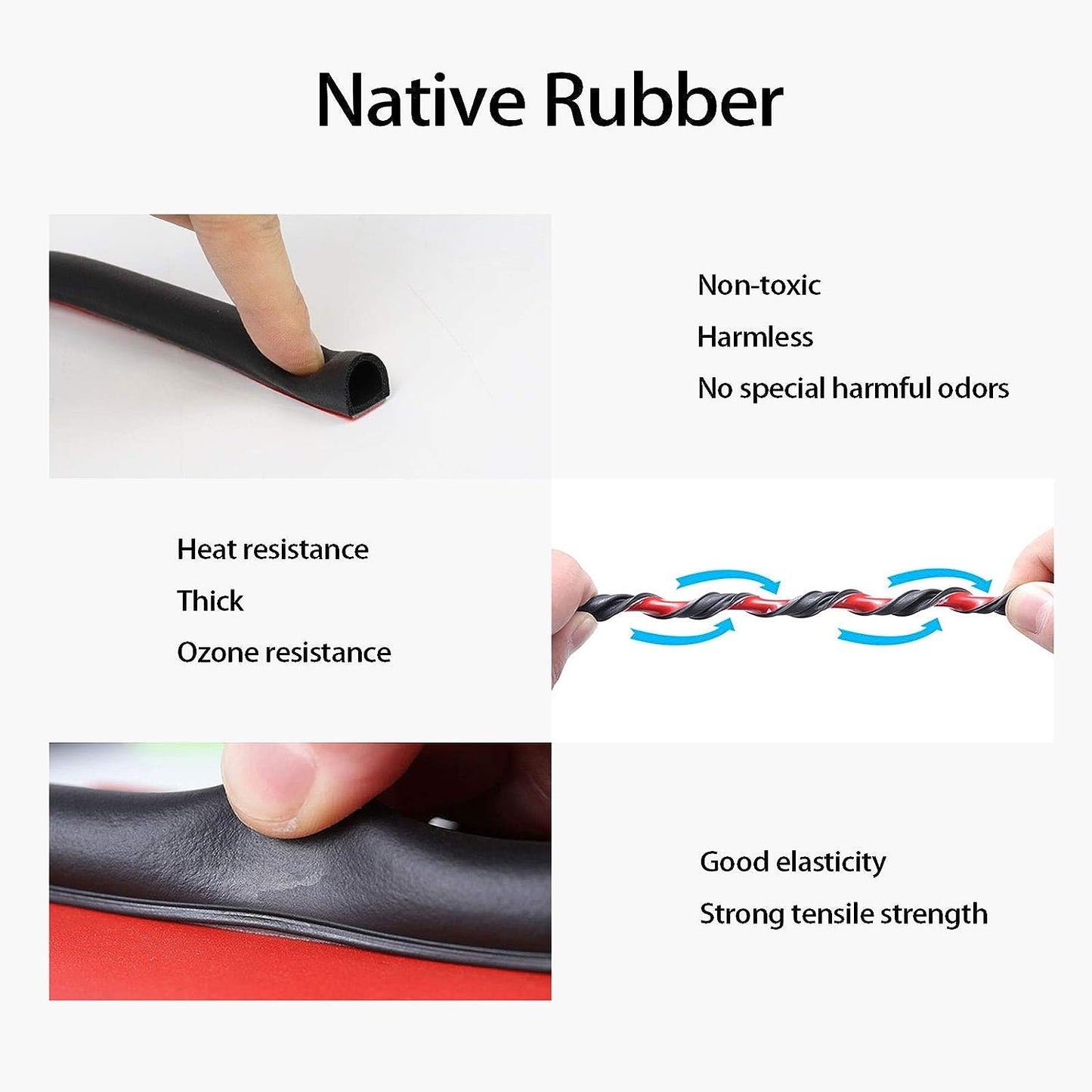 Car Door Weather Stripping,Flexible D Shape Rubber Seal Strip with Self-Adhesive for Seal The Gaps and Soundproof,Fit Most Car,Truck,SUV,RV,Boat and Home Appliaction,09