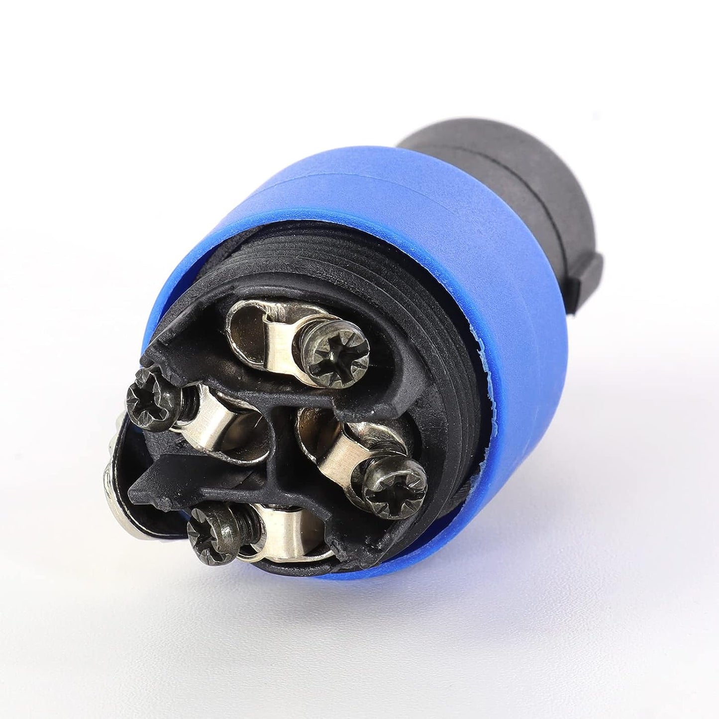 4 Pole Speak-On Male Plug - Up to 30A rms 90 Degree Twist Lock High Load Adapter - Compatible with NL4 & NL2 Series