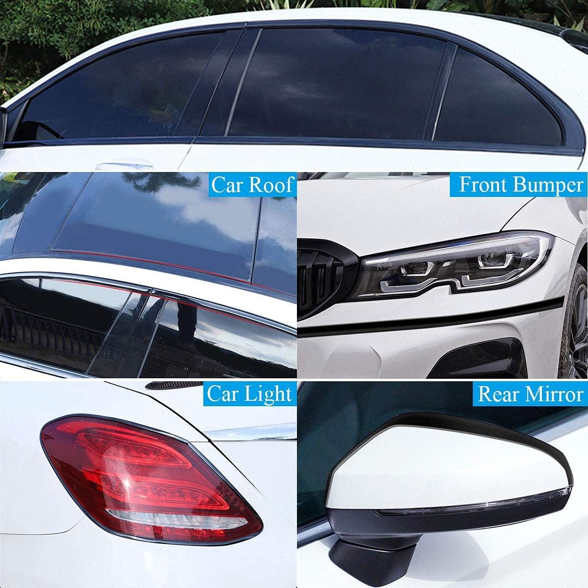 Automotive Trim Molding Strip - Cars Body Side Moulding Trim Strip(Self Adhesive) for Car/Truck/RV Door Window Bumper Scratch-Proof/Glossy Black