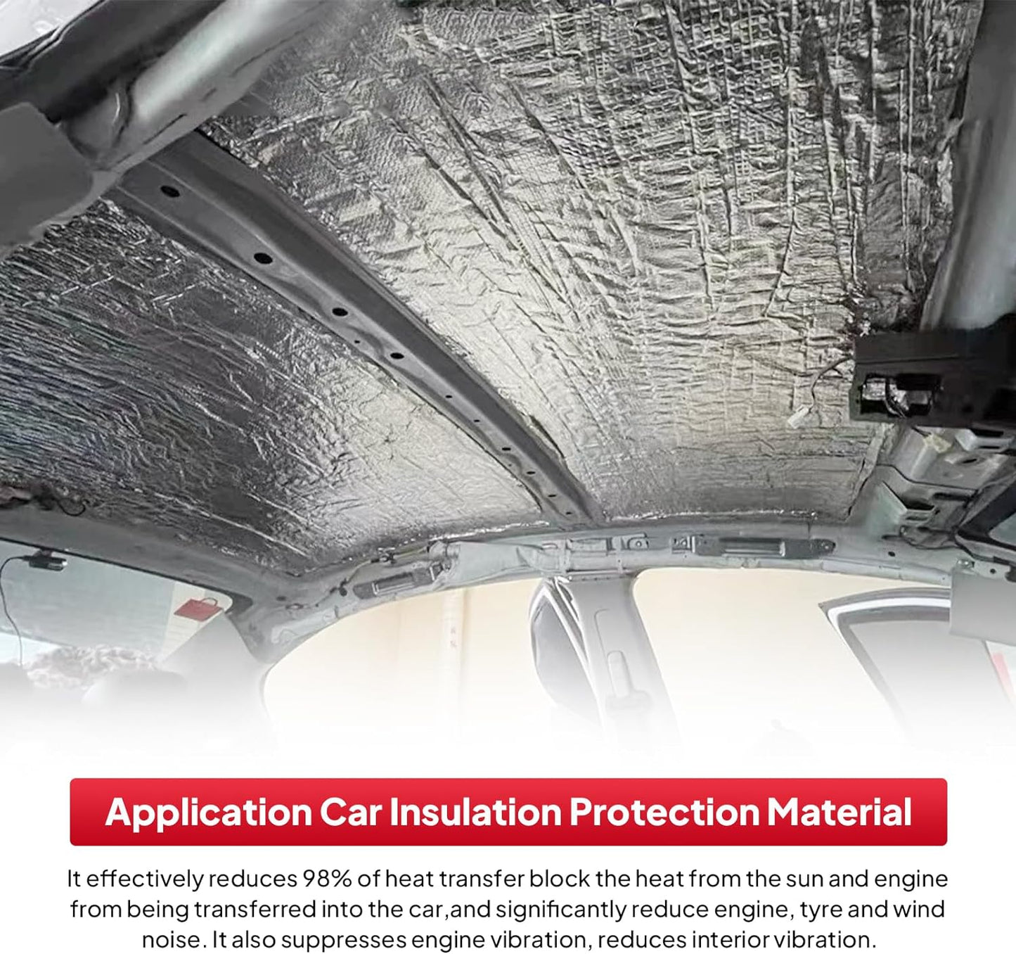 15 mm Auto Boat Sound Deadening with Adhesive Closed Foam Reduce Noise &Vibration Car Heat Insulation Roll (40" W)