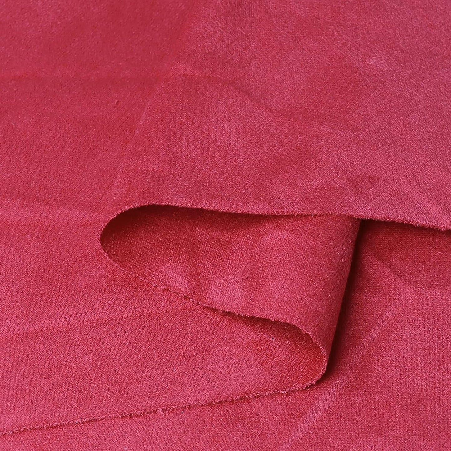 Suede Fabric by The Yard - Soft Ventilation Synthetic Suede Fabric(Double Side) for Car Headliner, Cushion, Boats, Home Décor&DIY 60inch Wide - Red