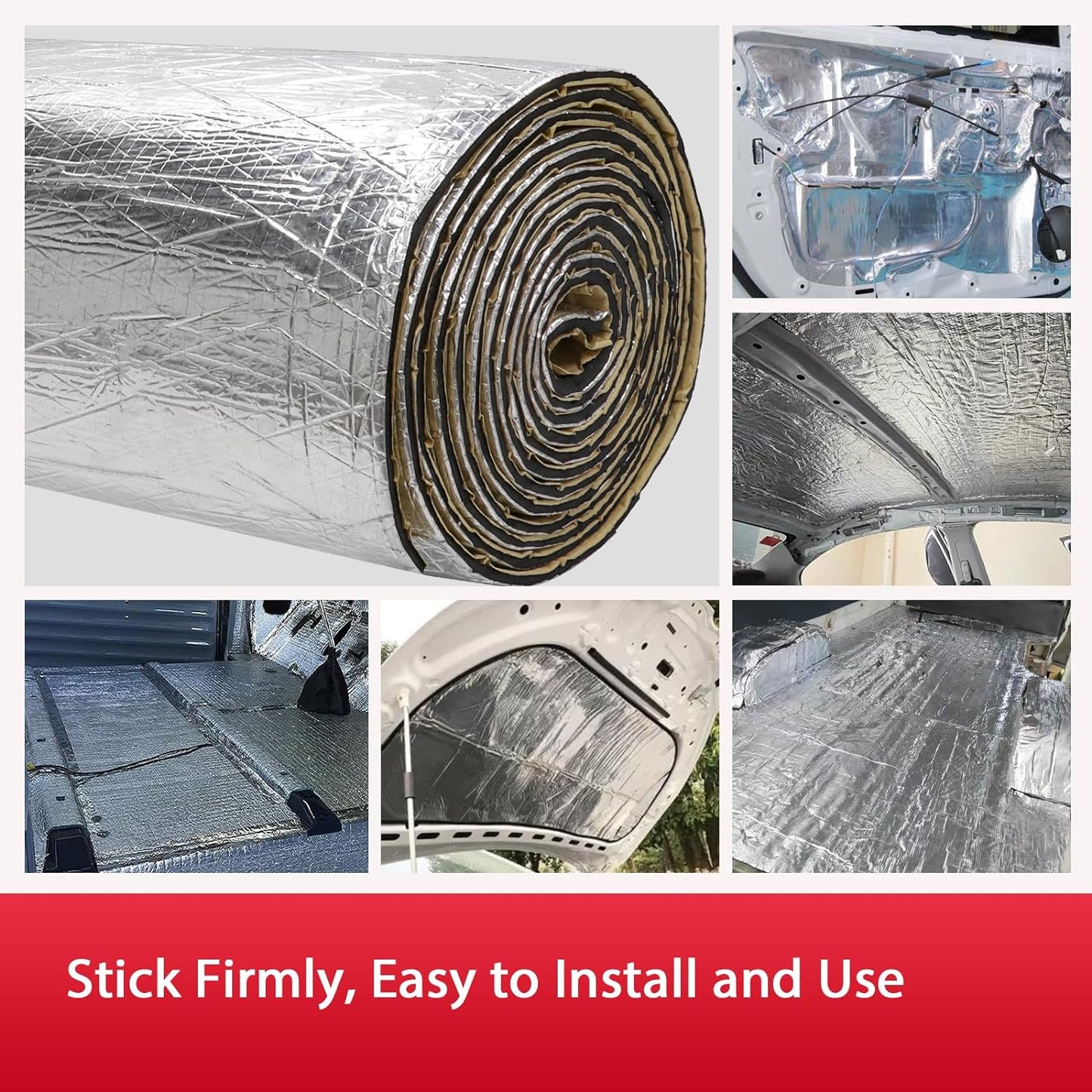 15 mm Auto Boat Sound Deadening with Adhesive Closed Foam Reduce Noise &Vibration Car Heat Insulation Roll (40" W)