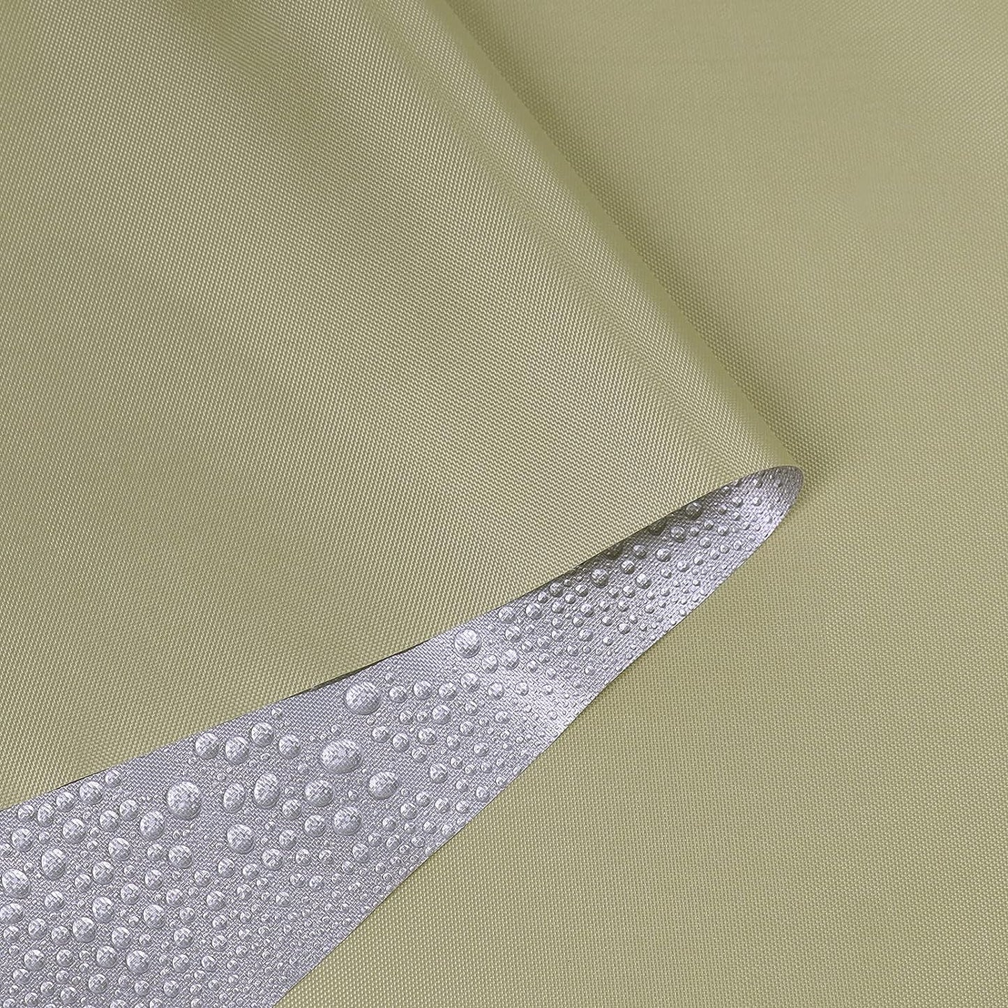 Khaki Waterproof UV Sun Protection Canvas Fabric, UPF 50+ Silver Backing 210 Denier Canvas Fabric for Outdoor/Indoor, Awning, Tent, Sunbrella, Camping, DIY Craft, 60"Wide, Sold by The Yard