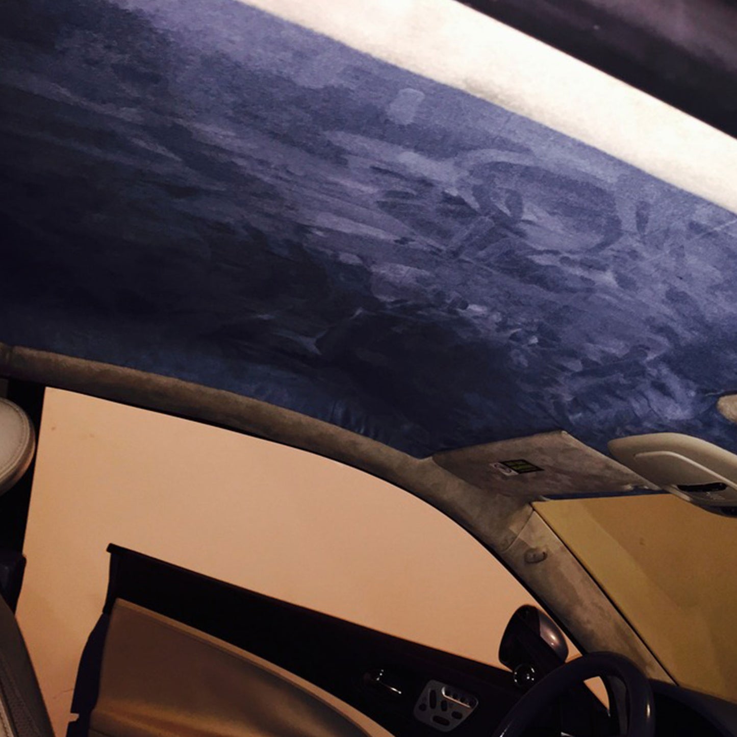 Micro-Suede Headliner Fabric - Foam Backed Roof Repair Material for DIY Automotive & Marine Interiors (Navy)