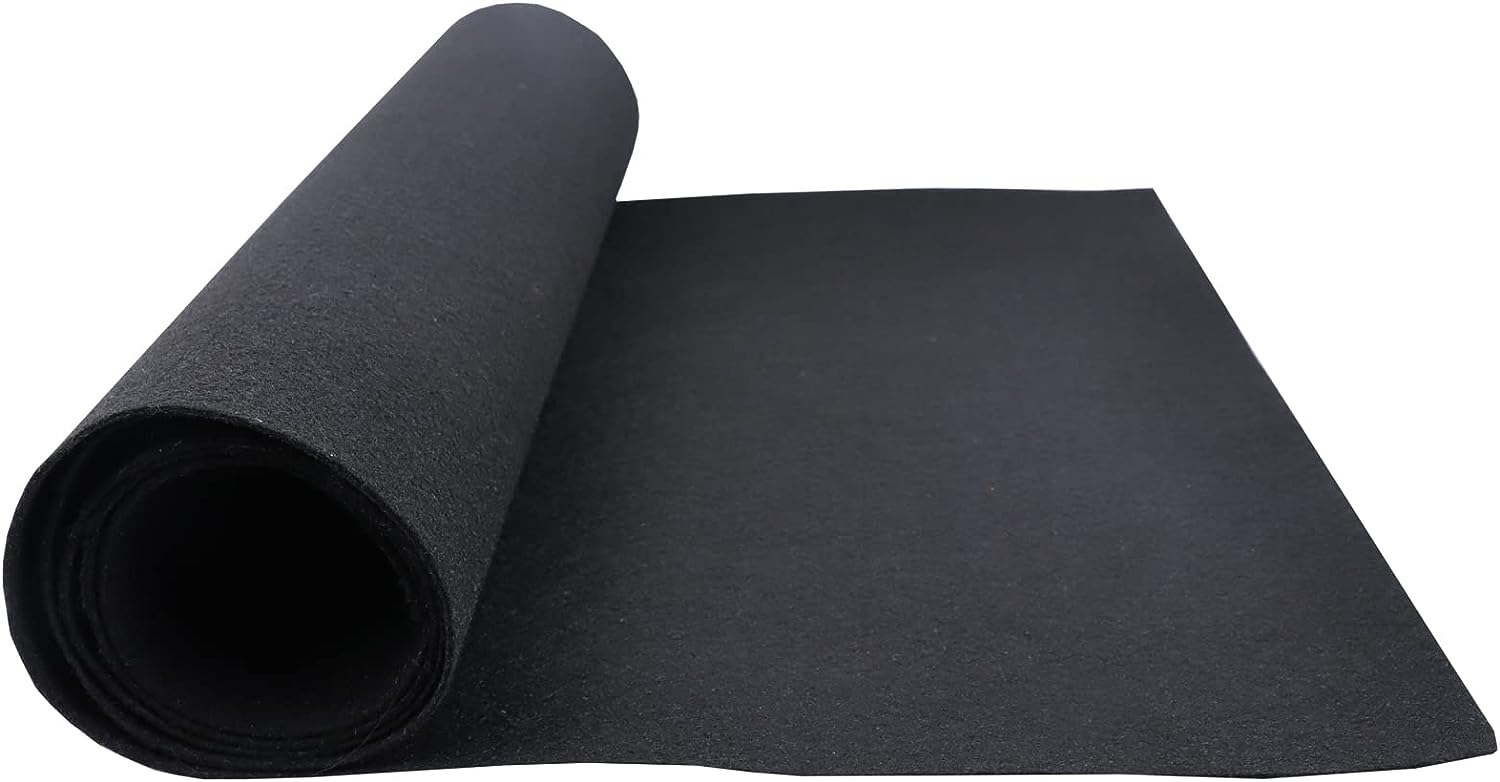 78 W Black Speaker Carpet Liner Resists Stains Box Cabinet Su Usauto