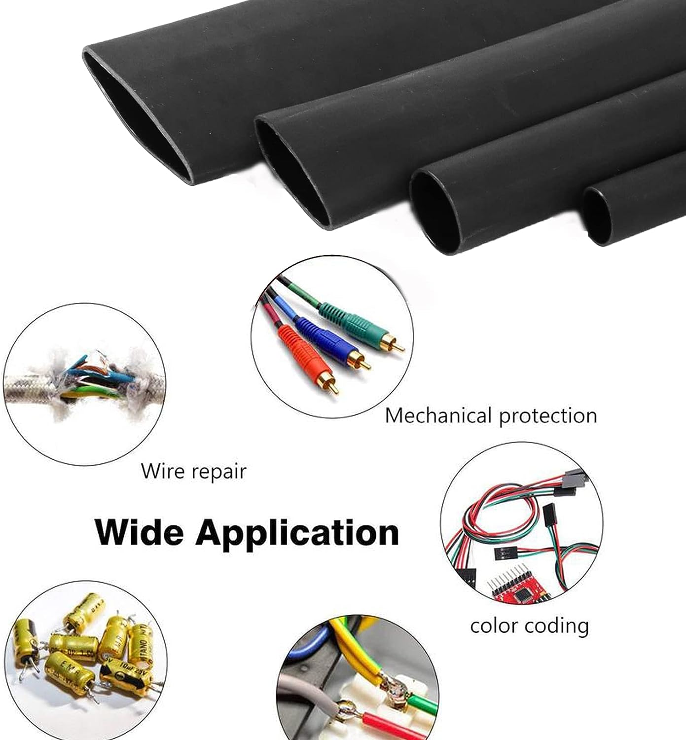 4:1 Heat Shrink Tubing Adhesive Waterproof Glue Insulated Dual Wall Black Heat Shrinkable Tube Sleeve