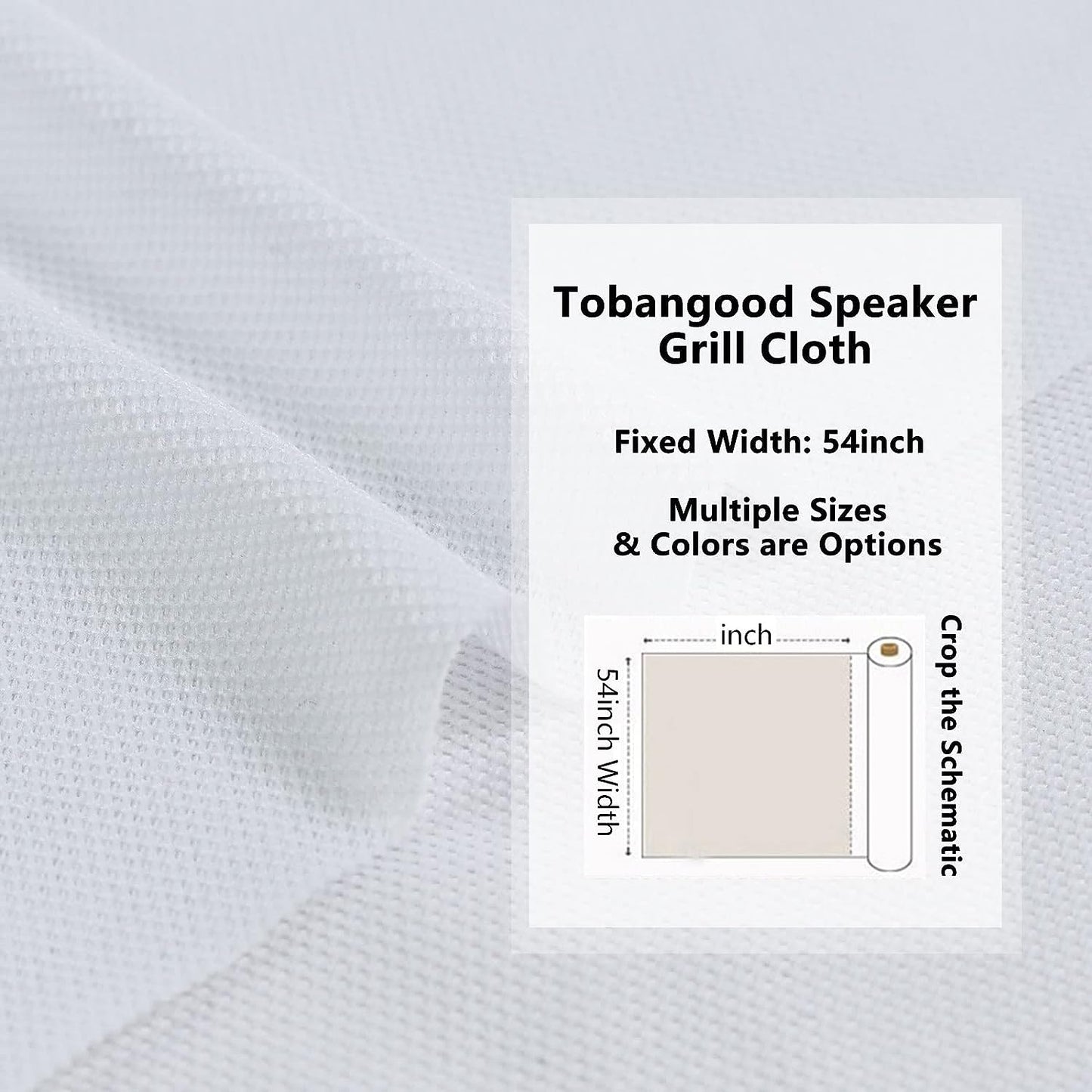 1yard Stereo Mesh Fabric, Speaker Grill Cloth, Acoustically Transparent Sound Transmission for Protection Multi-Purpose Hall Studio Stage Speakers White