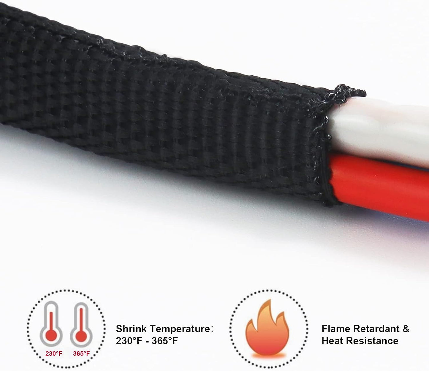 Heat Shrinkable Braided Sleeving 2:1 Ratio- Abrasion Protection Flexibility Wiring Harness Cable Sheath