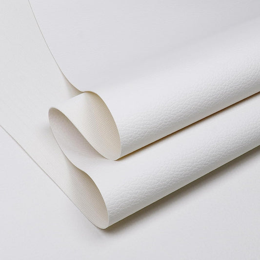 Vinyl Marine Synthetic Leather Fabric - 55" Waterproof Vinyl Material 0.6mm Thick Soft Upholstery Leather Sheets for Car Headliner Furniture Sofa Boat Replacement Renovate - White