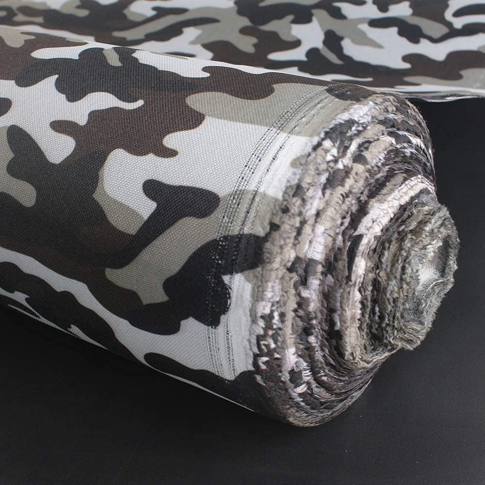 Waterproof Camouflage Canvas Fabric 600Denier Marine Water-Resistant Cordura Material Use for Outdoor/Indoor Cushion Bag Craft Home Decor Boat 60" Wide - Camo-Zebra