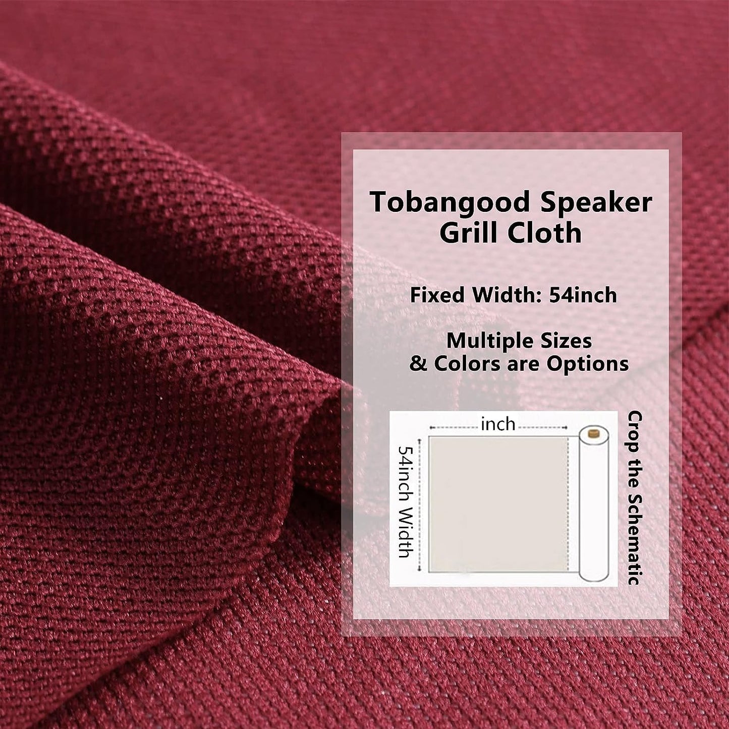 1yard Stereo Mesh Fabric, Speaker Grill Cloth, Acoustically Transparent Sound Transmission for Protection Multi-Purpose Hall Studio Stage Speakers Burgundy