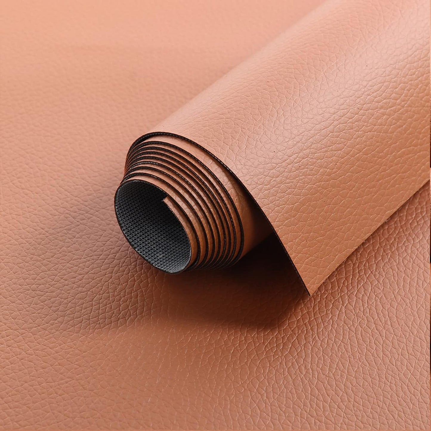 Vinyl Marine Synthetic Leather Fabric - 55" Waterproof Vinyl Material 0.6mm Thick Soft Upholstery Leather Sheets for Car Headliner Furniture Sofa Boat Replacement Renovate - Brown