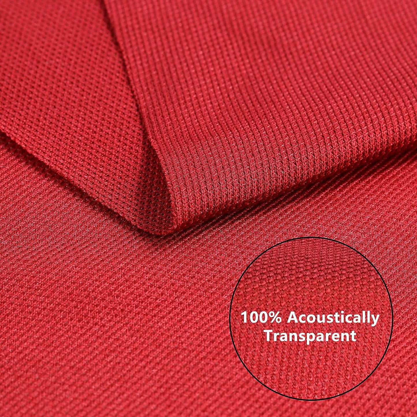 1yard Stereo Mesh Fabric, Speaker Grill Cloth, Acoustically Transparent Sound Transmission for Protection Multi-Purpose Hall Studio Stage Speakers Red