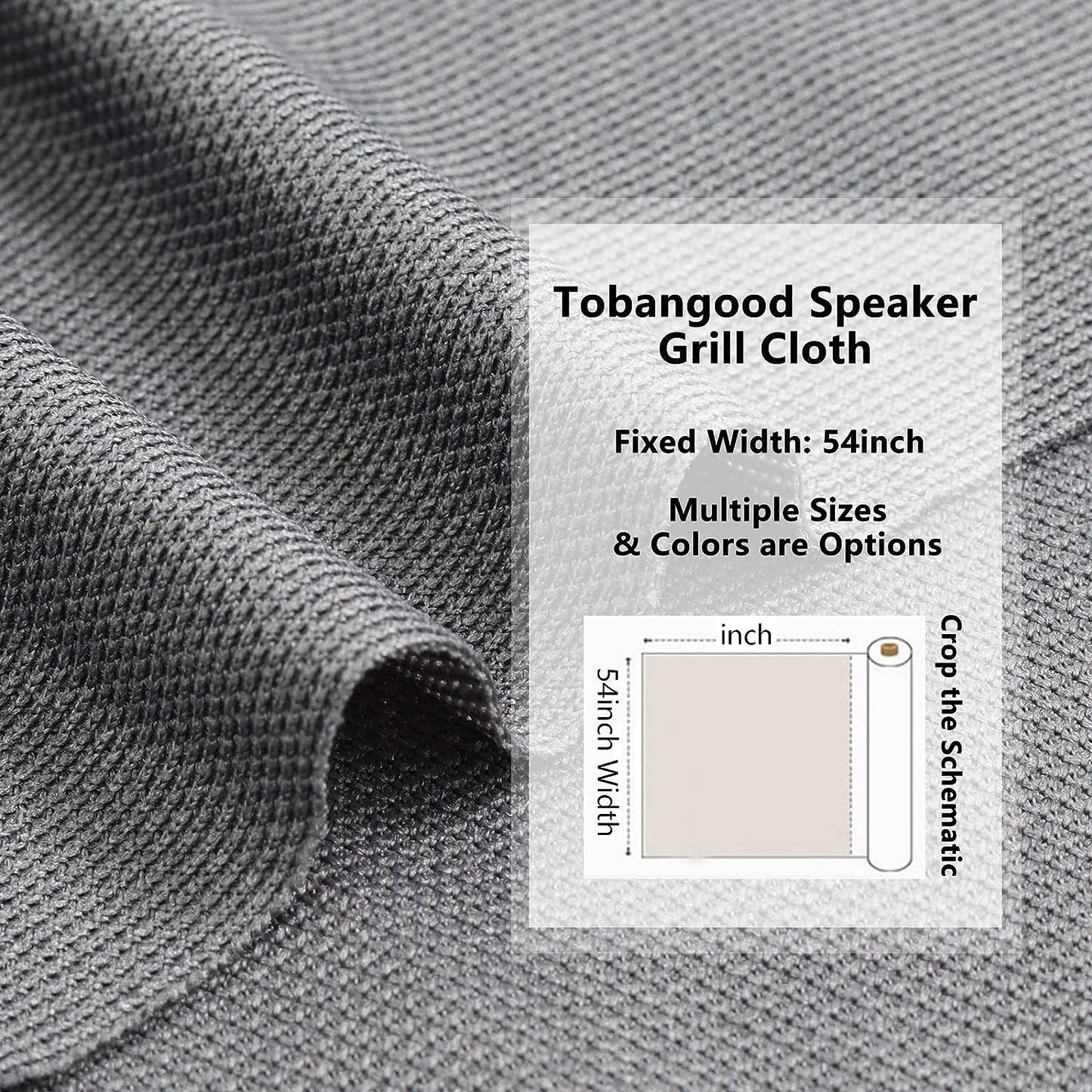 1yard Stereo Mesh Fabric, Speaker Grill Cloth, Acoustically Transparent Sound Transmission for Protection Multi-Purpose Hall Studio Stage Speakers Gray