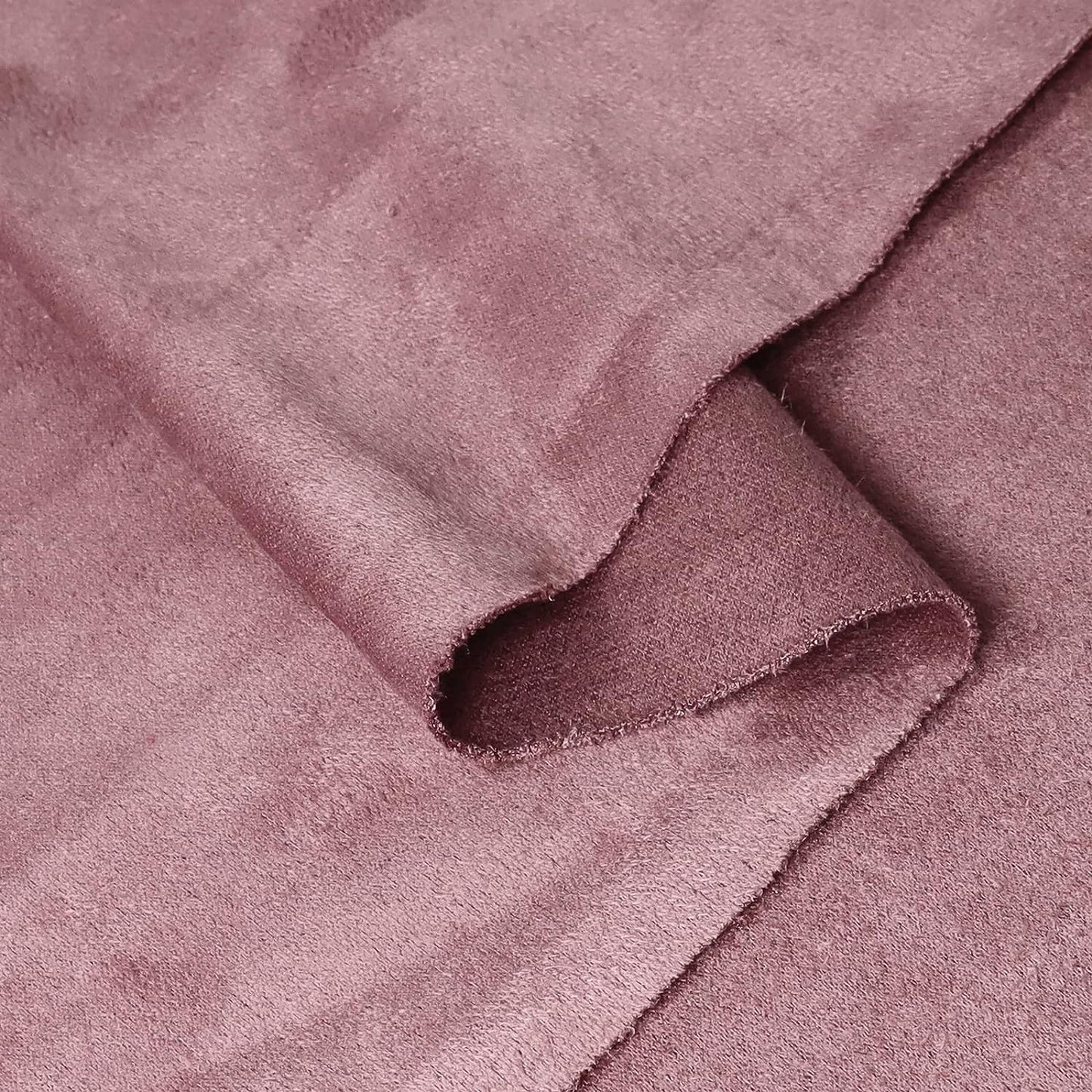 Suede Fabric by The Yard 60"W Soft Ventilation Material Polyester Synthetic Suede Fabric(Double Side) for Car Headliner, Cushion, Boats, Home Décor&DIY - Dusty Pink