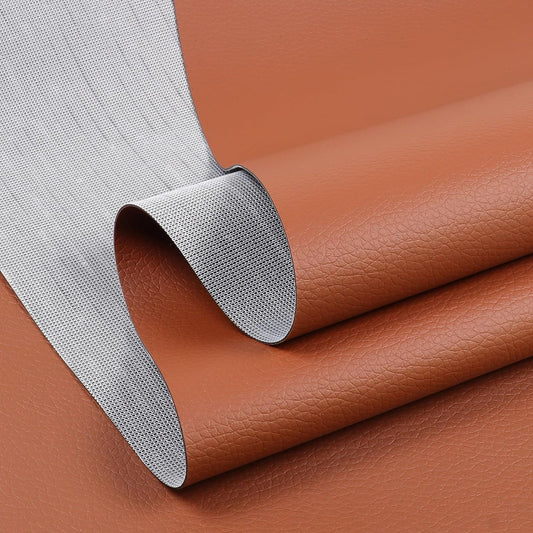 Vinyl Marine Synthetic Leather Fabric - 55" Waterproof Vinyl Material 0.6mm Thick Soft Upholstery Leather Sheets for Car Headliner Furniture Sofa Boat Replacement Renovate - Brown