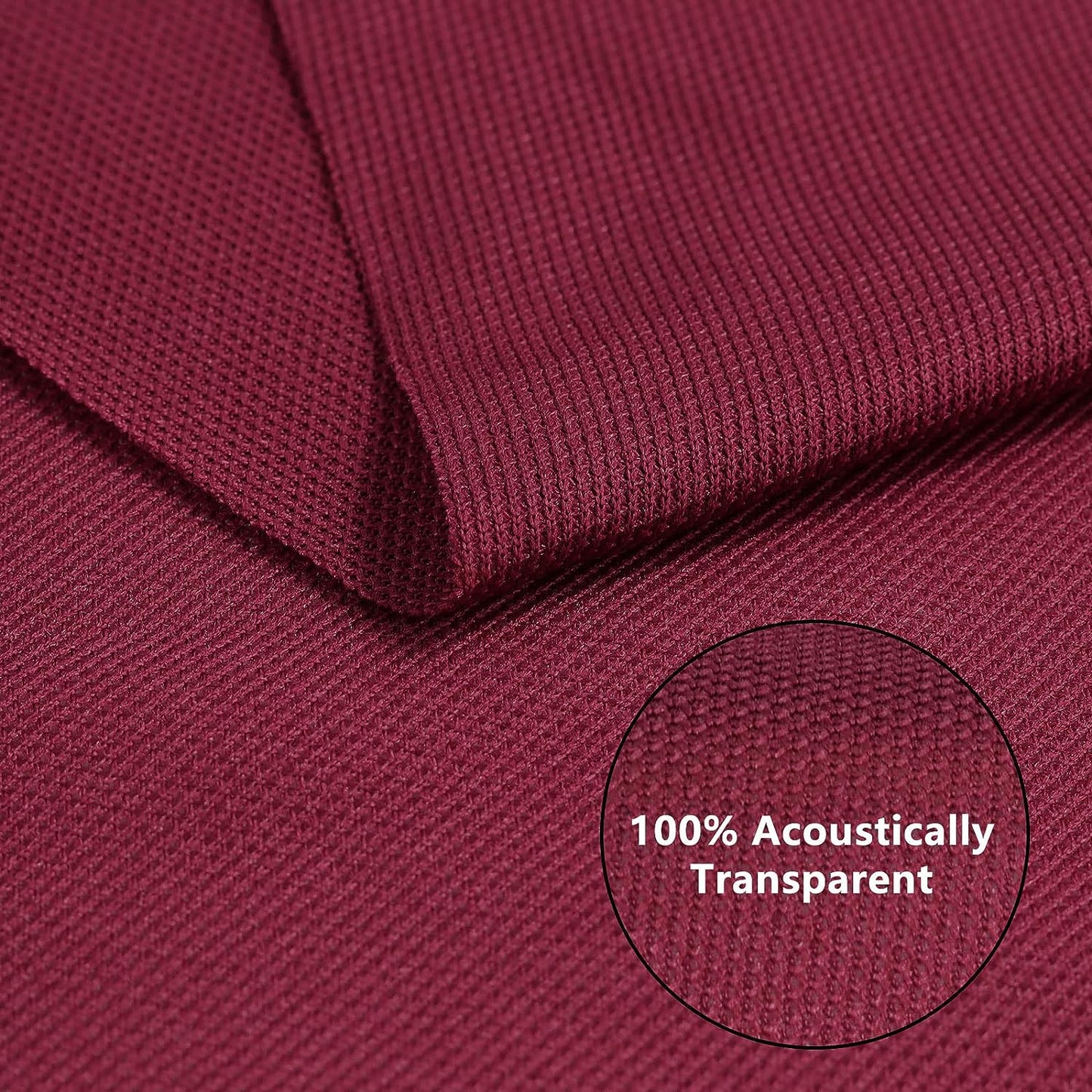 1yard Stereo Mesh Fabric, Speaker Grill Cloth, Acoustically Transparent Sound Transmission for Protection Multi-Purpose Hall Studio Stage Speakers Burgundy