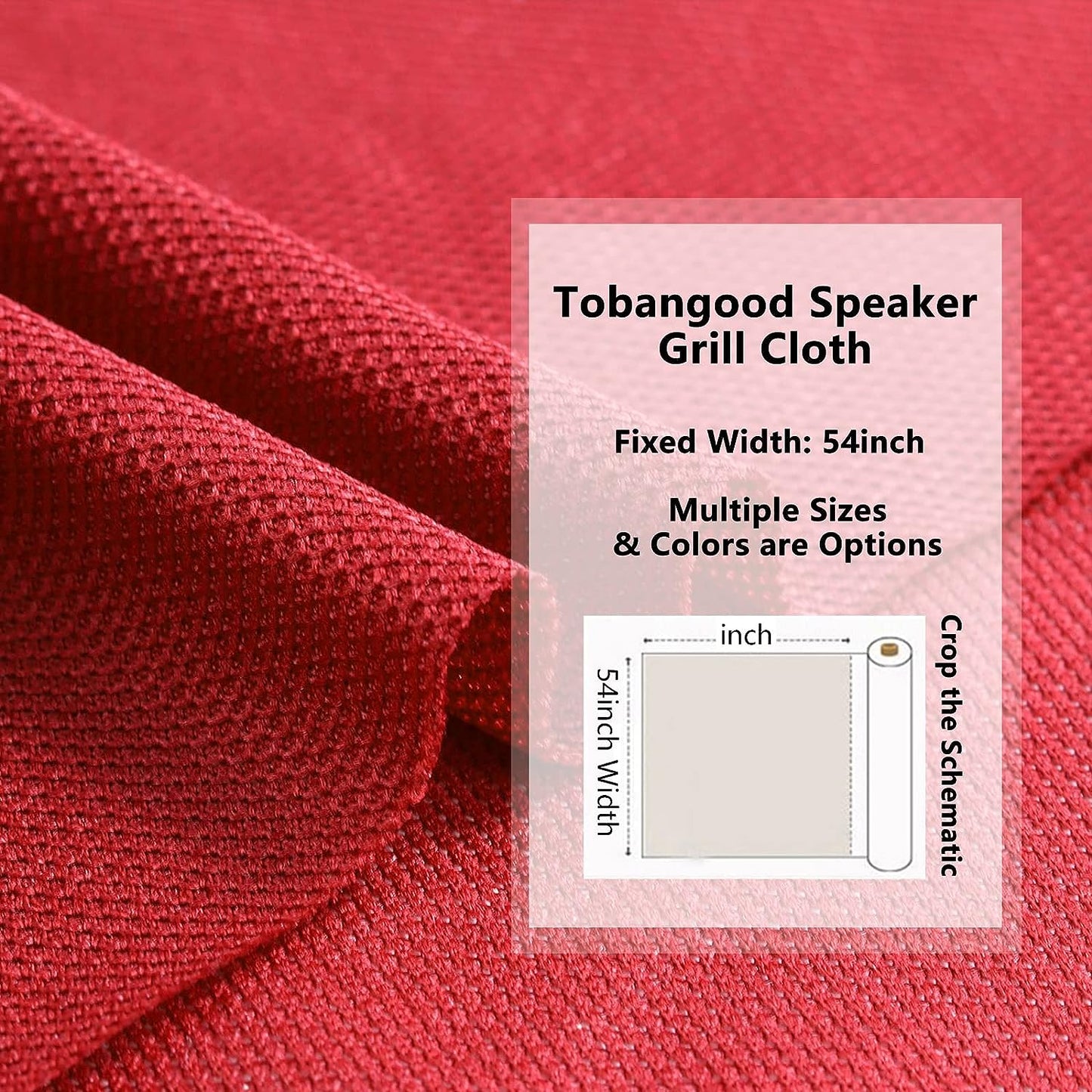 1yard Stereo Mesh Fabric, Speaker Grill Cloth, Acoustically Transparent Sound Transmission for Protection Multi-Purpose Hall Studio Stage Speakers Red