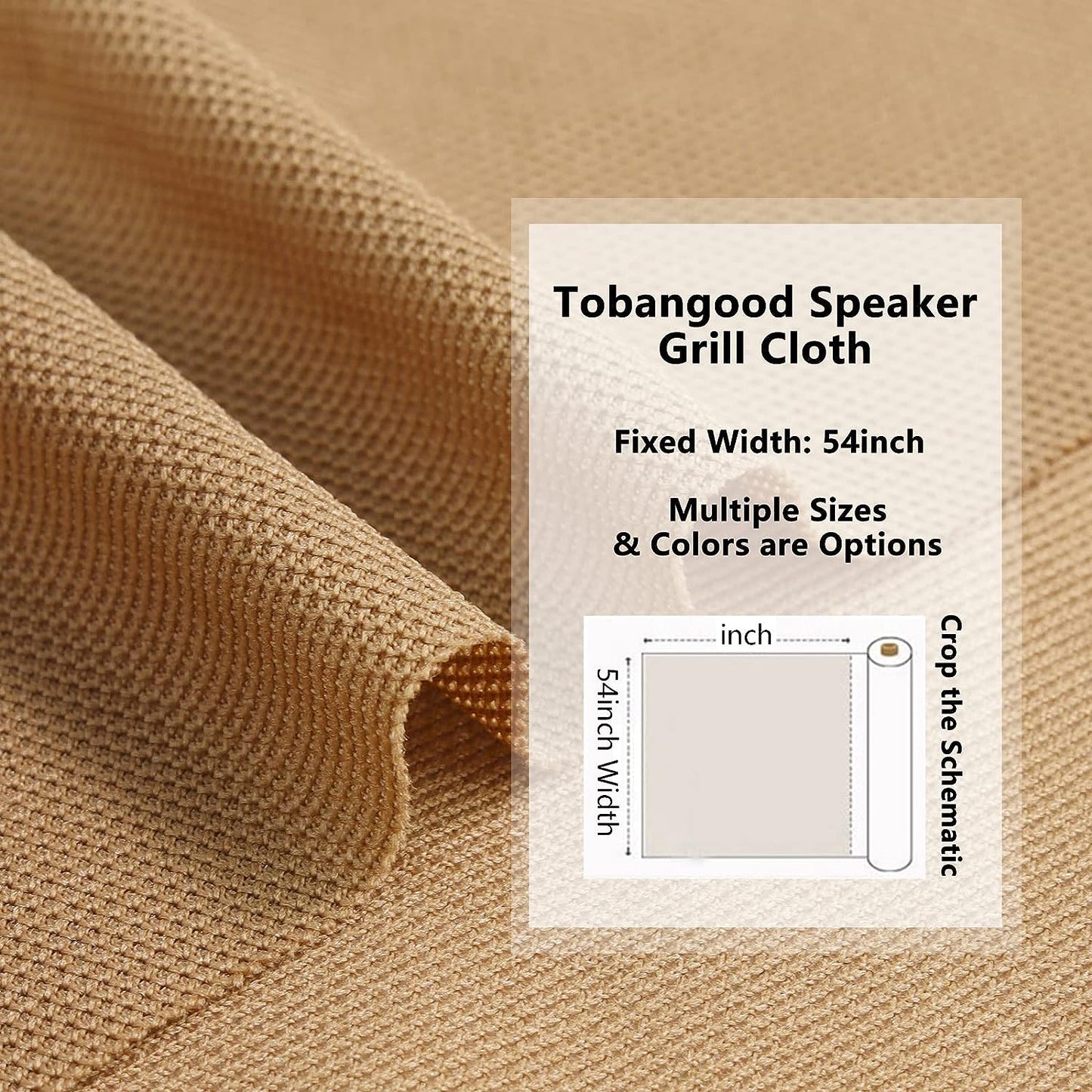 1yard Stereo Mesh Fabric, Speaker Grill Cloth, Acoustically Transparent Sound Transmission for Protection Multi-Purpose Hall Studio Stage Speakers Brown