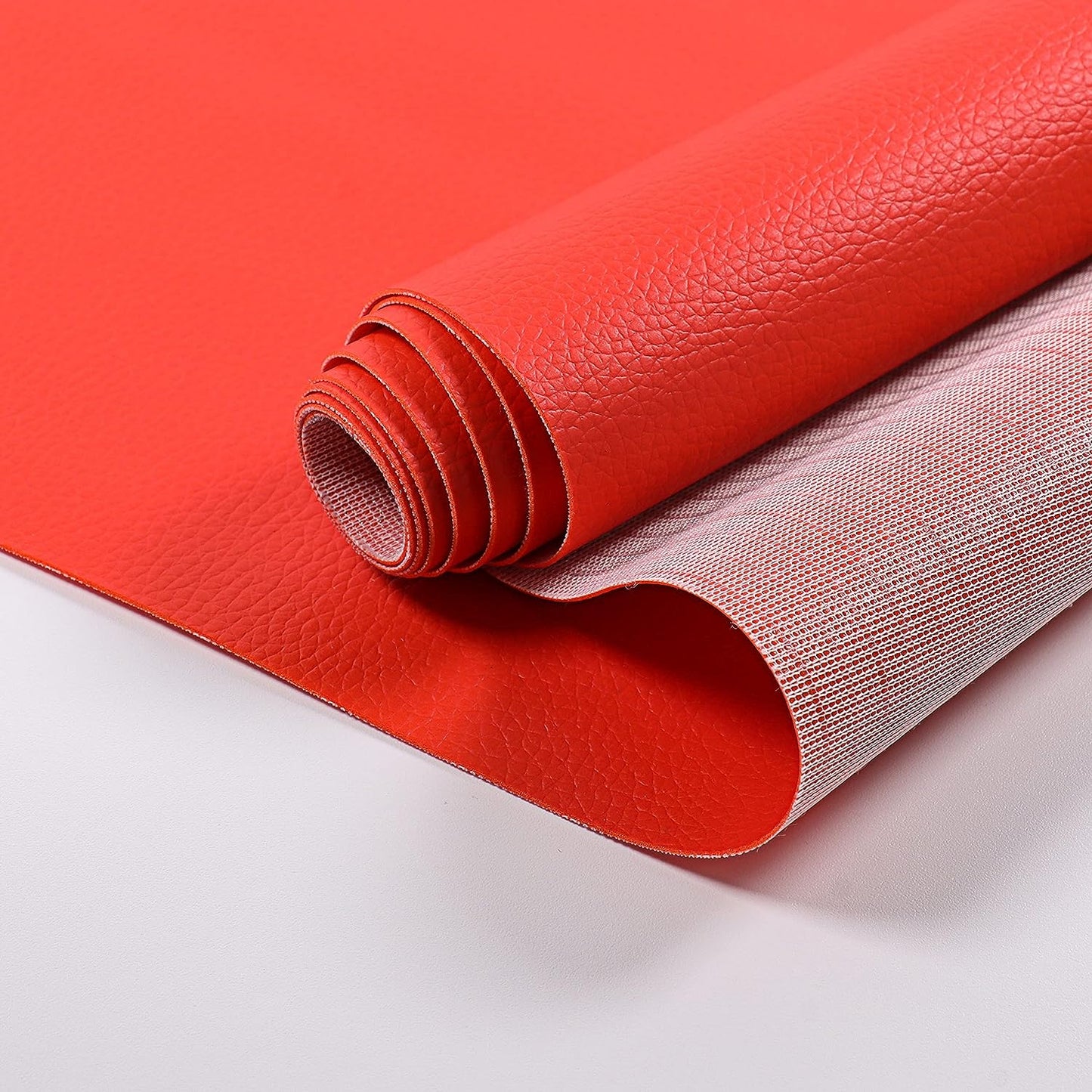 Vinyl Marine Synthetic Leather Fabric - 55" Waterproof Vinyl Material 0.6mm Thick Soft Upholstery Leather Sheets for Car Headliner Furniture Sofa Boat Replacement Renovate - Red