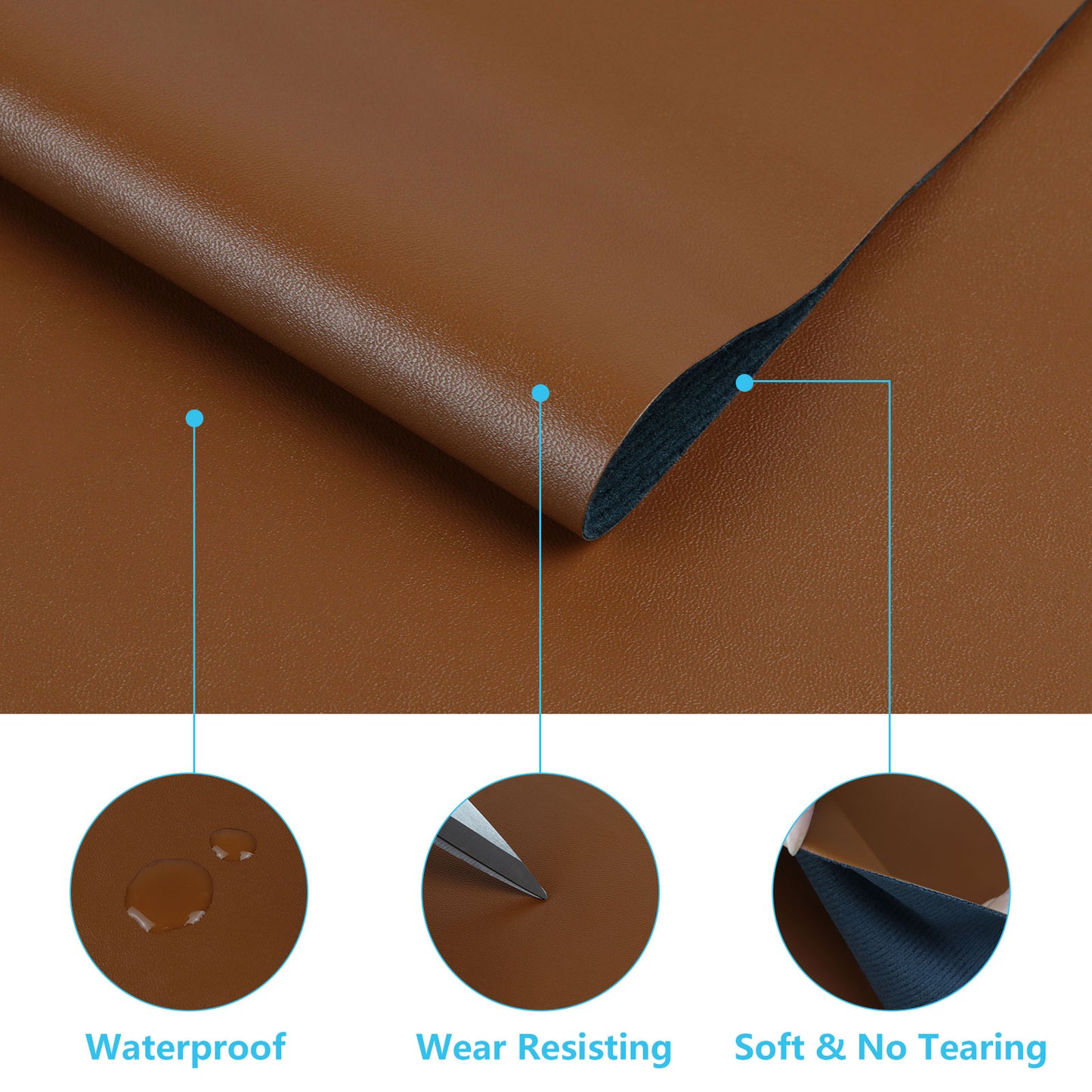 Faux Leather Material PU Fabric Upholstery for DIY Crafts Making by the Yard