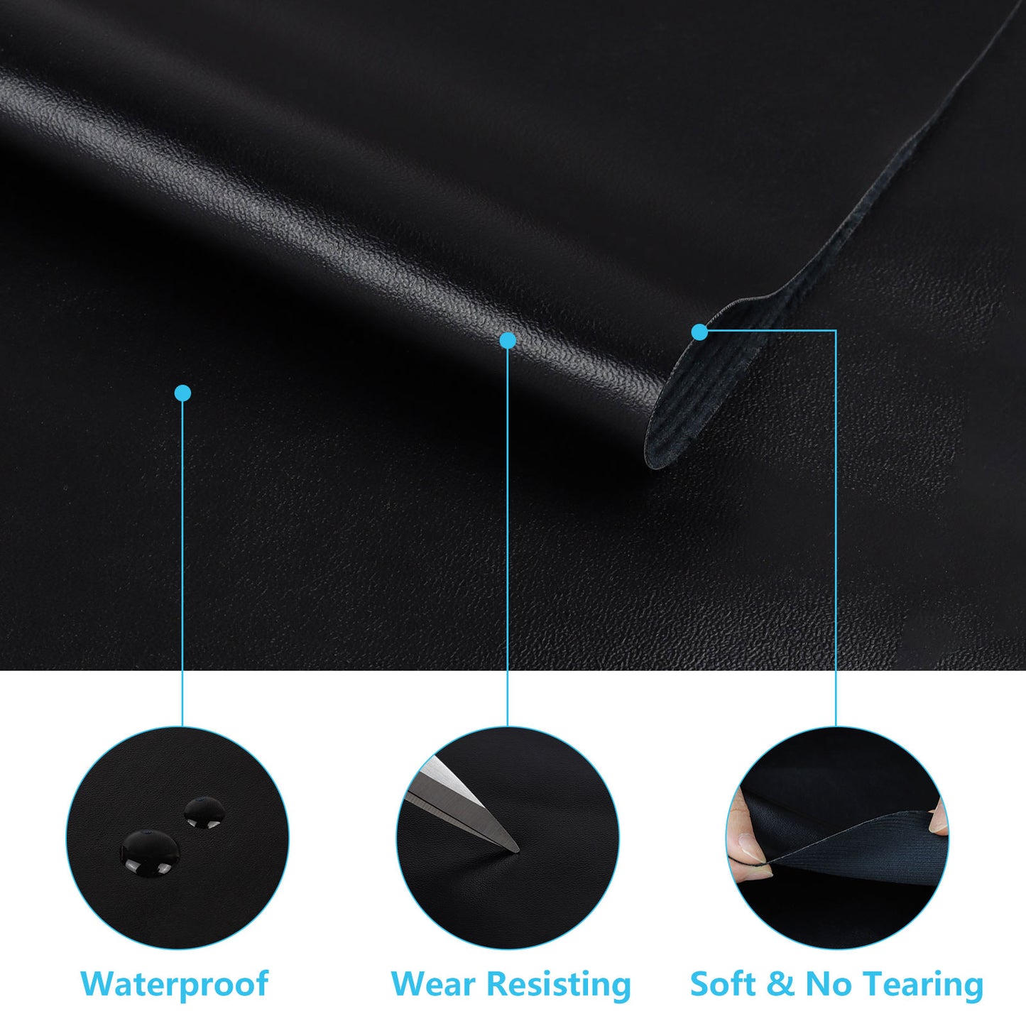 Faux Leather PU Material Waterproof Stretchable for Boat, Vehicle Interiors, Seat Cover Replace